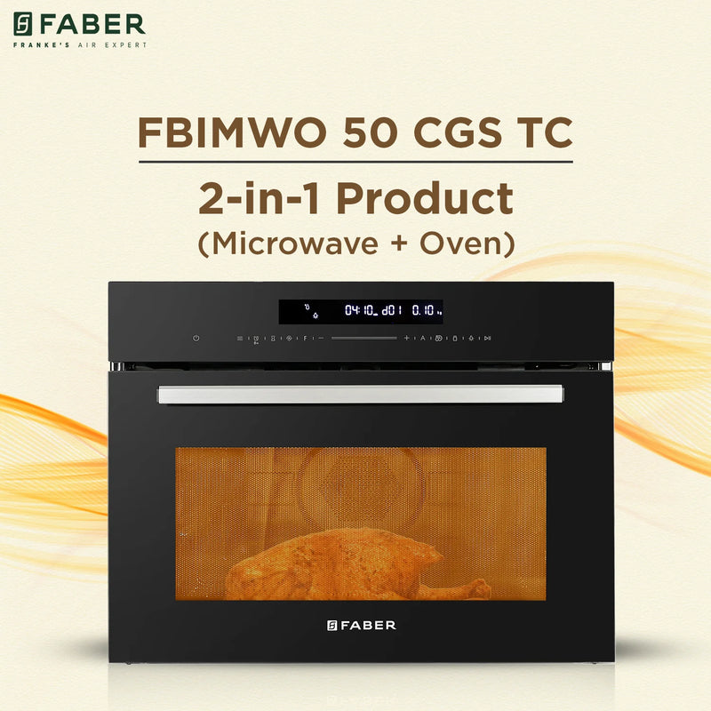Faber FBIMWO 50 CGS TC Built-in Microwave Oven – 50L Black Finish, 14 Cooking Functions, 13 Auto Cook Menus, Wall Mounted, Energy Efficient-3