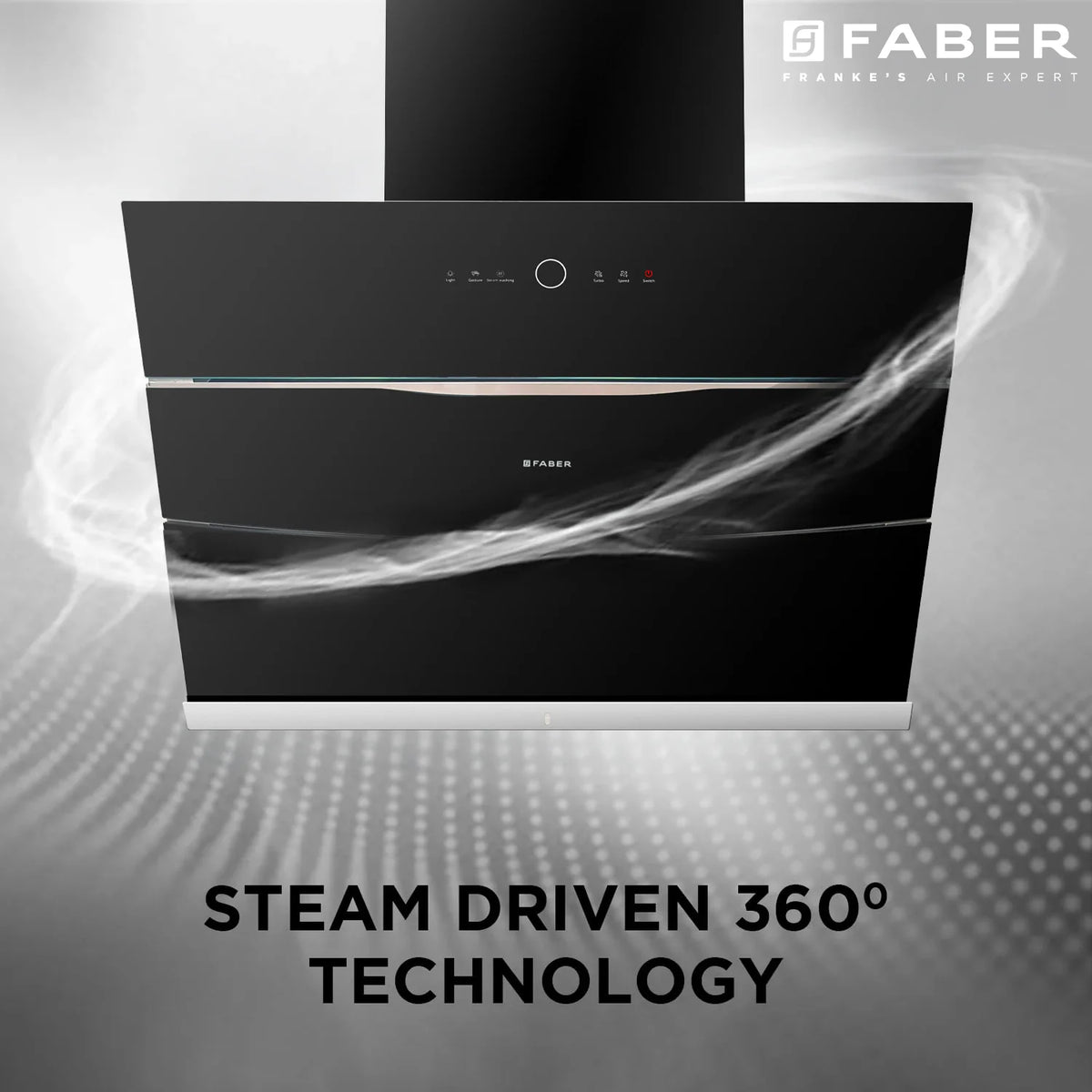 Faber Bolt FL SW SC BK 90 cm Wall-Mounted Chimney – 1500 m³/hr Suction, Steam Auto-Clean, Gesture & Touch Control-9
