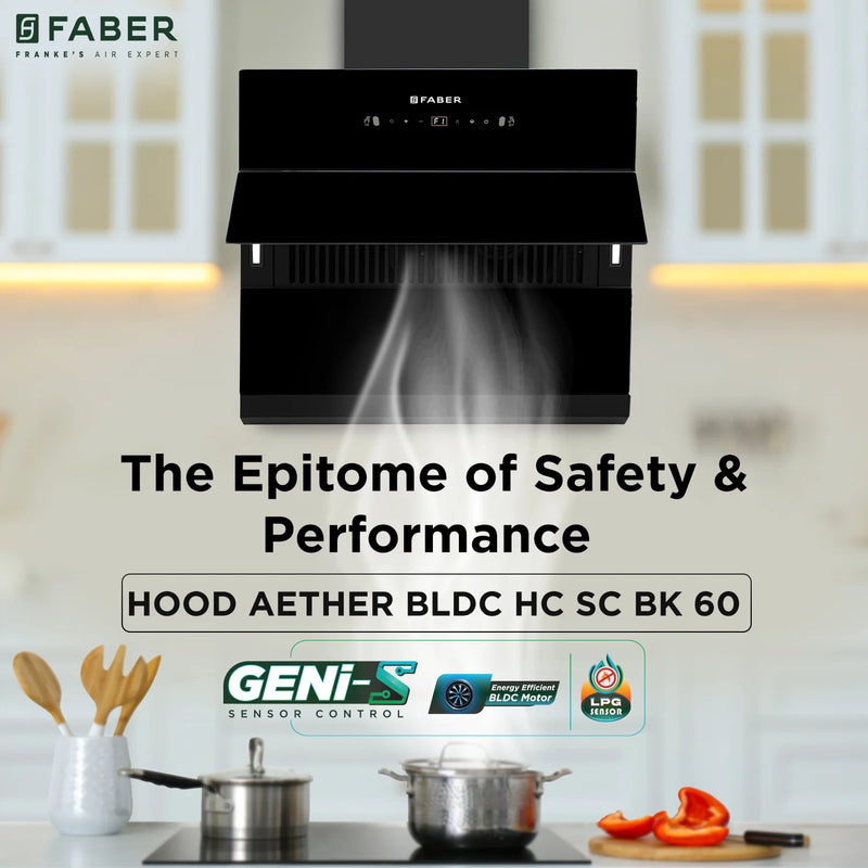 Faber Aether BLDC HC SC BK   Wall-Mounted Chimney – 1500 m³/hr Suction, Auto-Clean & LPG Sensor-8