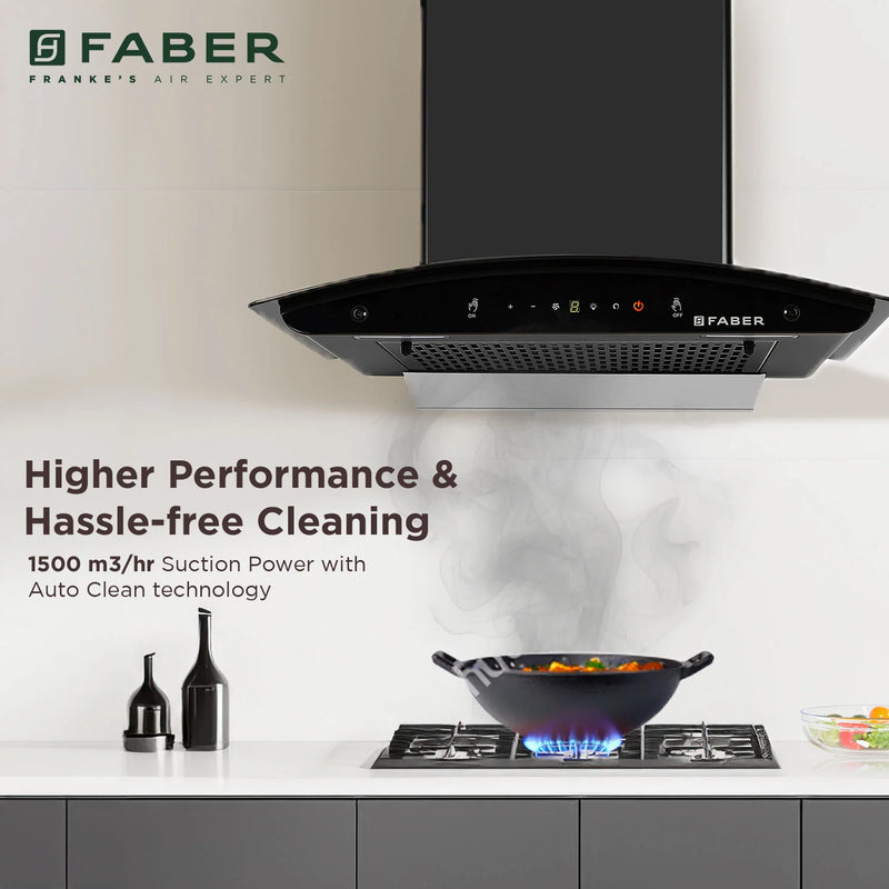 Faber Mystic BLDC FL HC BK  Wall-Mounted Chimney – 1500 m³/hr Suction, Heat Auto-Clean, Touch & Gesture Control-11
