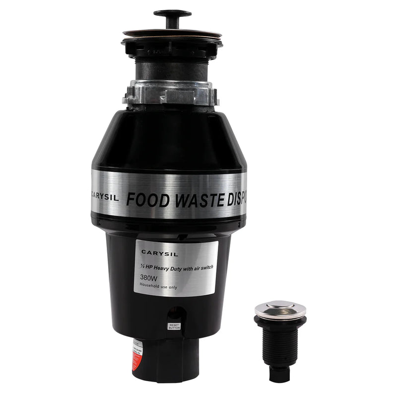 Carysil Food Waste Disposer 1/2 HP with Air Switch – Kitchen Sink Garbage Disposal with 2500 RPM DC Motor | Low Noise | Stainless Steel Grinding | Ideal for 5–7 Members-1