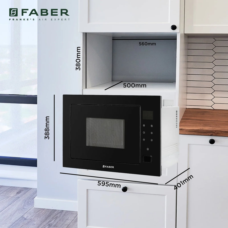 Faber FBIMWO 25 SG Built-in Microwave Oven – 25L Black Finish, Electronic Push Button Control, Grill Cooking, 8 Auto Cook Menus, Energy Efficient-10
