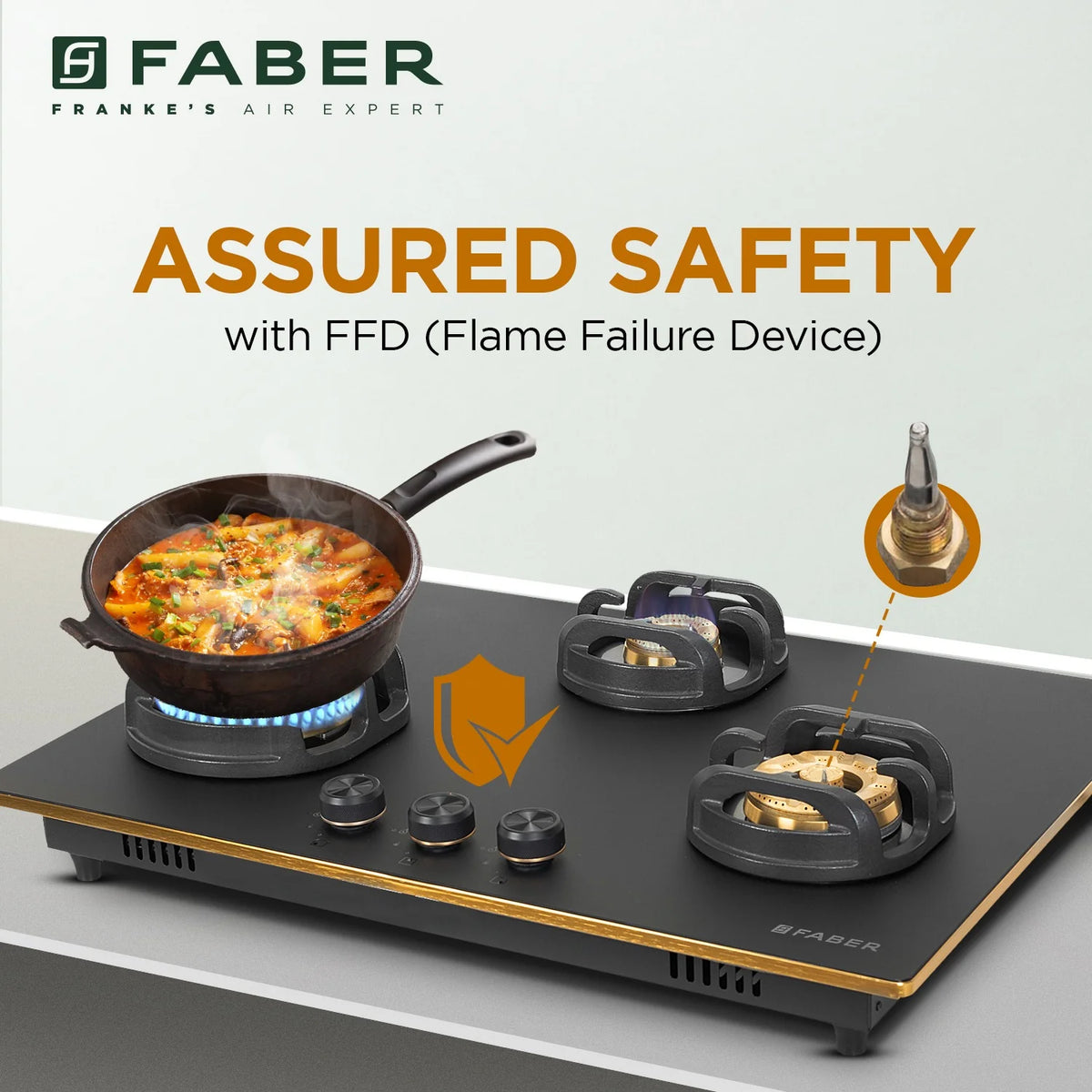 Faber Hob Verona HD723 CI FFD AI 72 cm Built-In Gas Hob – 3 Brass Burners, Flame Failure Safety & Cast Iron Pan Supports-10