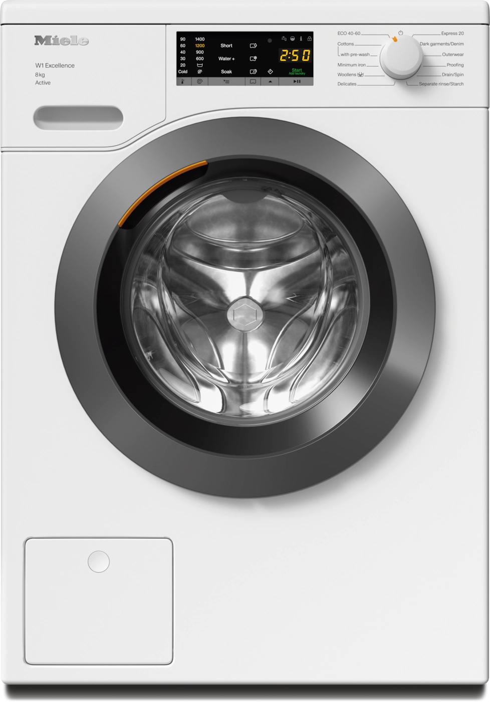 Miele WEA125 WCS 8kg Front Load Washing Machine – 1400 RPM, A Energy Class, CapDosing, Honeycomb Drum, AddLoad