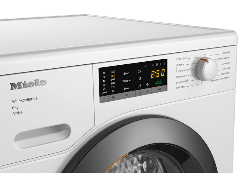 Miele WEA125 WCS 8kg Front Load Washing Machine – 1400 RPM, A Energy Class, CapDosing, Honeycomb Drum, AddLoad-3