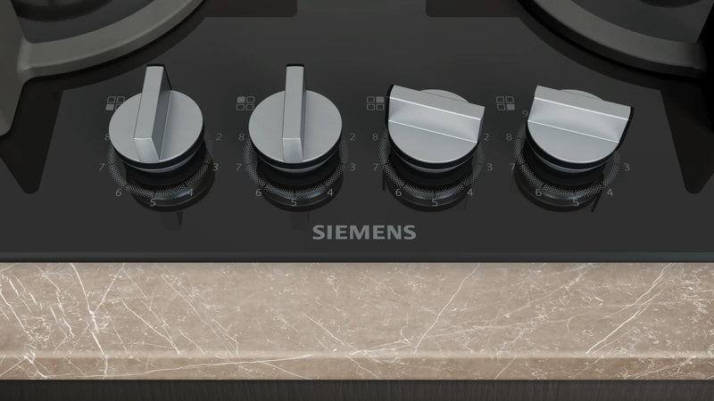 Siemens iQ500 Gas Hob 60 cm (EP6A6HI10I) – 4 Burners, stepFlame Technology, Black Tempered Glass-2