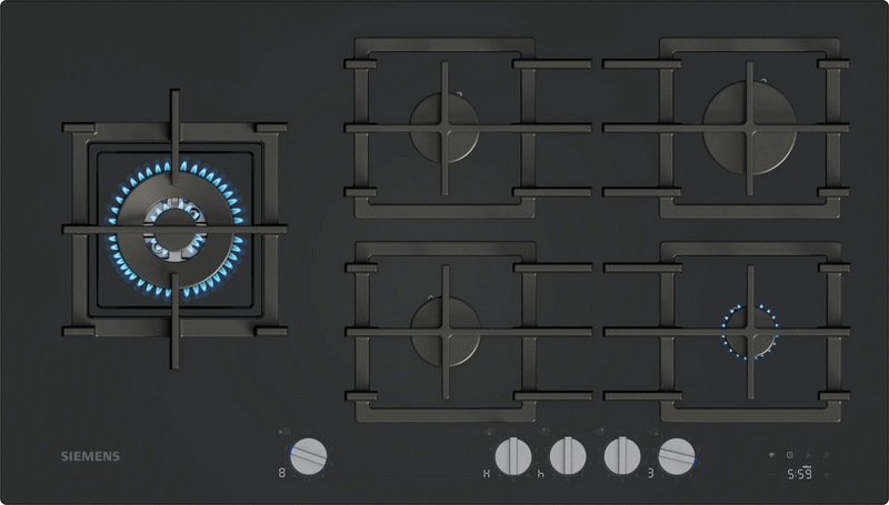 Siemens iQ700 Gas Hob 90 cm (ER9A6SH40) – 5 Burners, Dual Wok Burner, StepFlame Technology, Home Connect-1