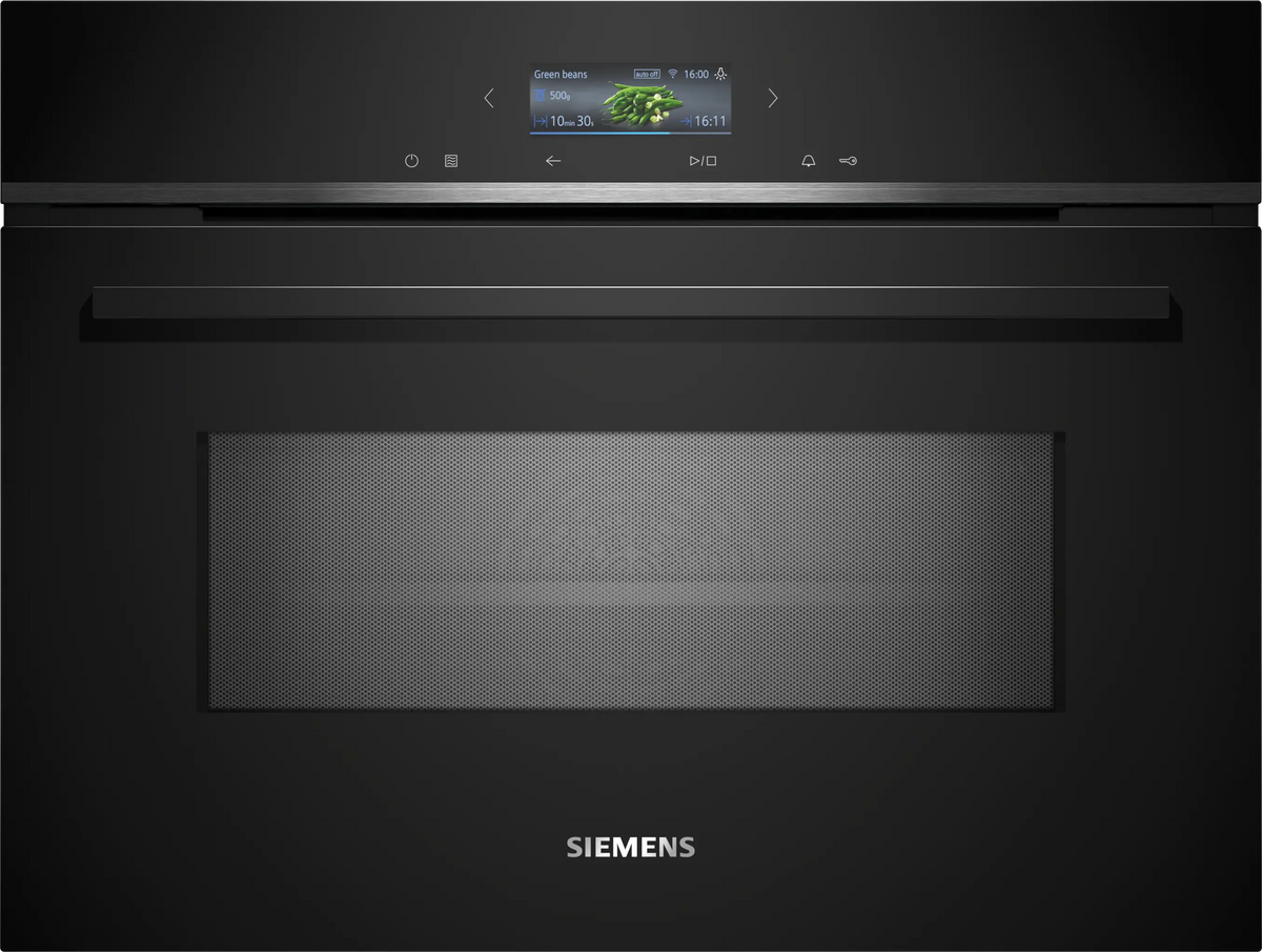 Siemens iQ700 Built-in Compact Oven with Microwave 60 x 45 cm Black – CM724G1B1B