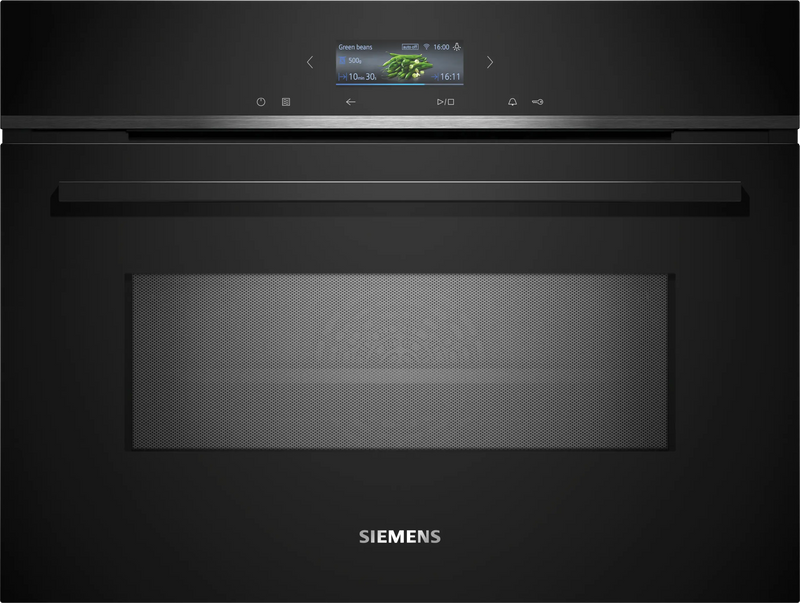 Siemens iQ700 Built-in Compact Oven with Microwave 60 x 45 cm Black – CM724G1B1B-1