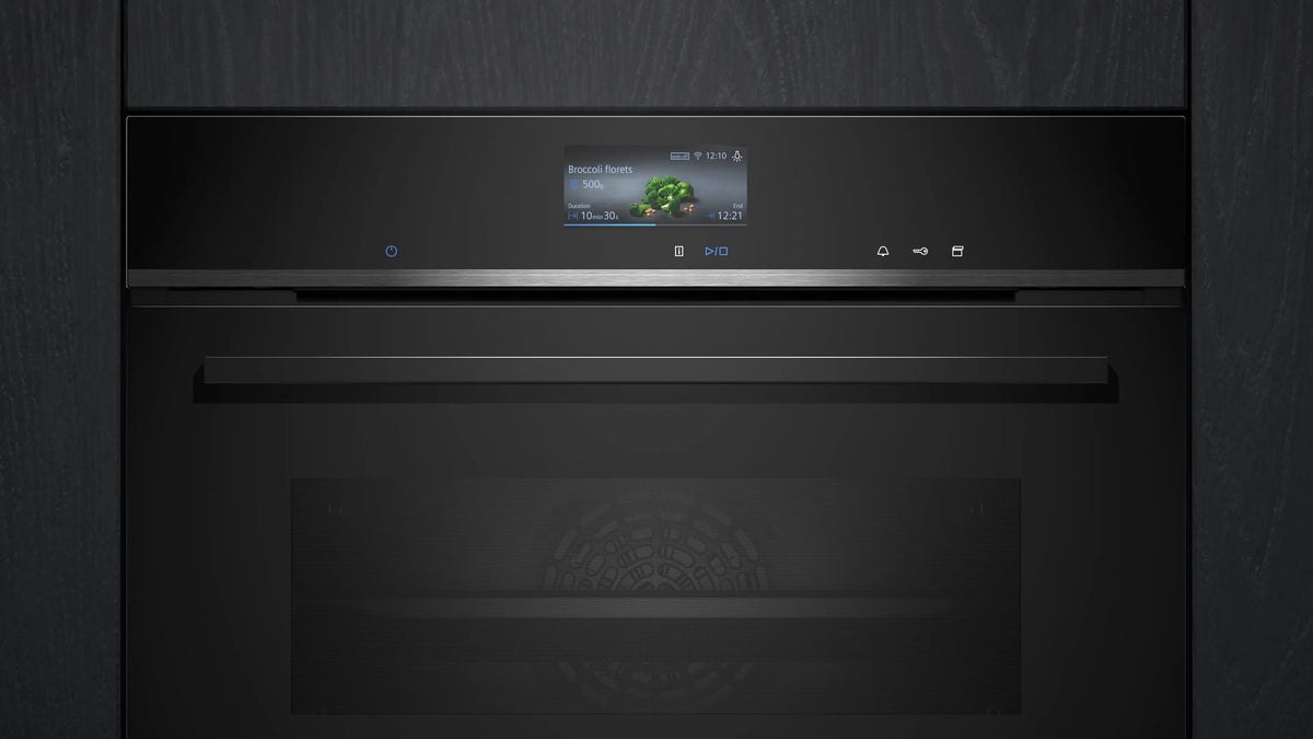Siemens iQ700 Built-in Compact Oven with Steam Function 60 x 45 cm Black – CS736G1B1-2