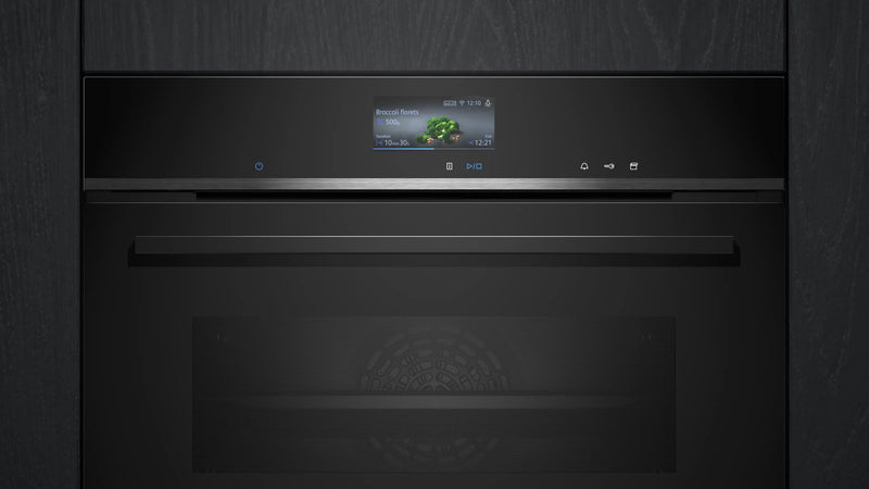 Siemens iQ700 Built-in Compact Oven with Steam Function 60 x 45 cm Black – CS736G1B1-2