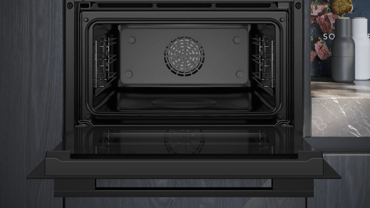 Siemens iQ700 Built-in Compact Oven with Steam Function 60 x 45 cm Black – CS736G1B1-3