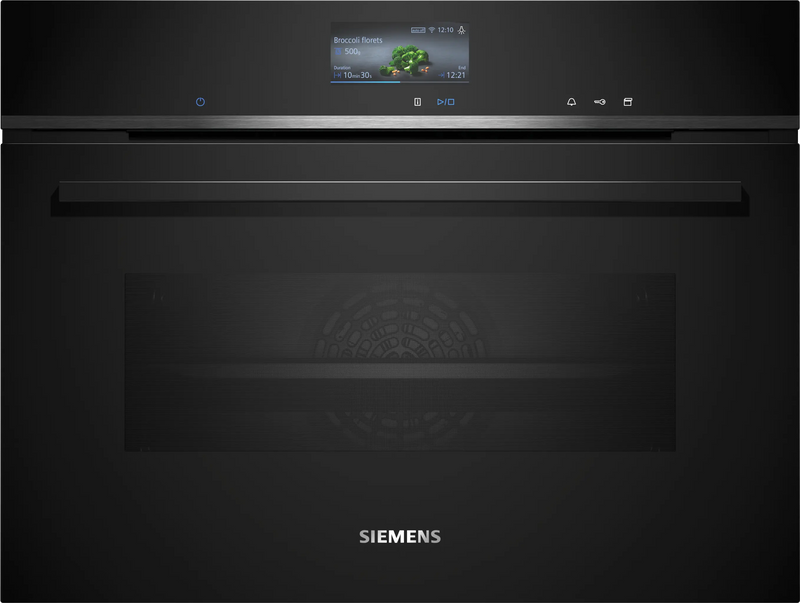 Siemens iQ700 Built-in Compact Oven with Steam Function 60 x 45 cm Black – CS736G1B1-1