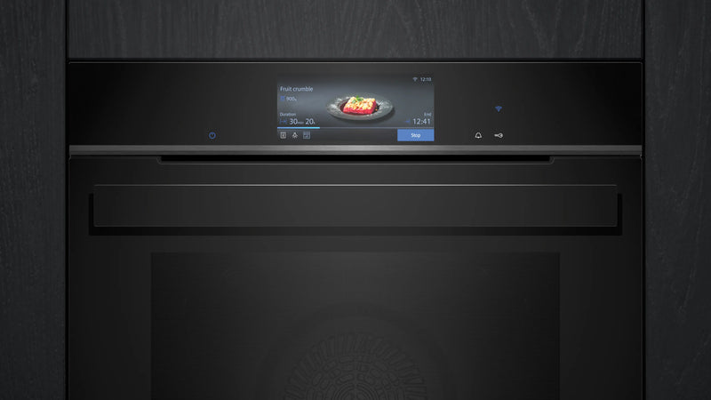 Siemens iQ700 Built-in Oven with Steam Function 60 x 60 cm Black – HS958GDD1-2