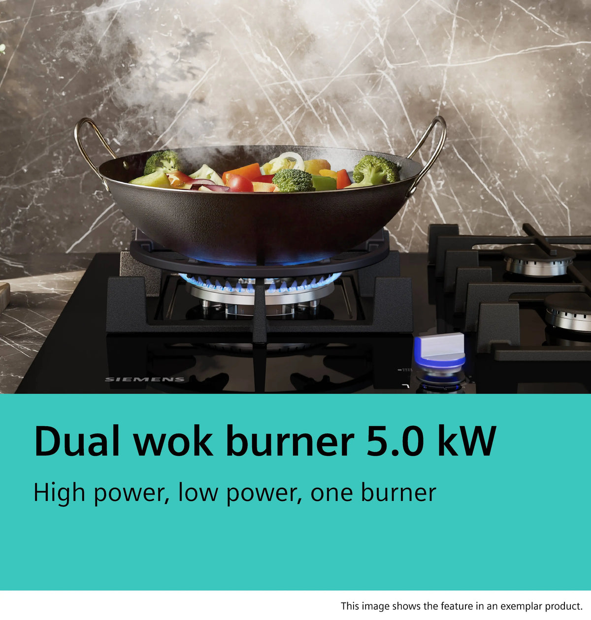 Siemens iQ700 Gas Hob 90 cm (ER9A6SH40) – 5 Burners, Dual Wok Burner, StepFlame Technology, Home Connect-12