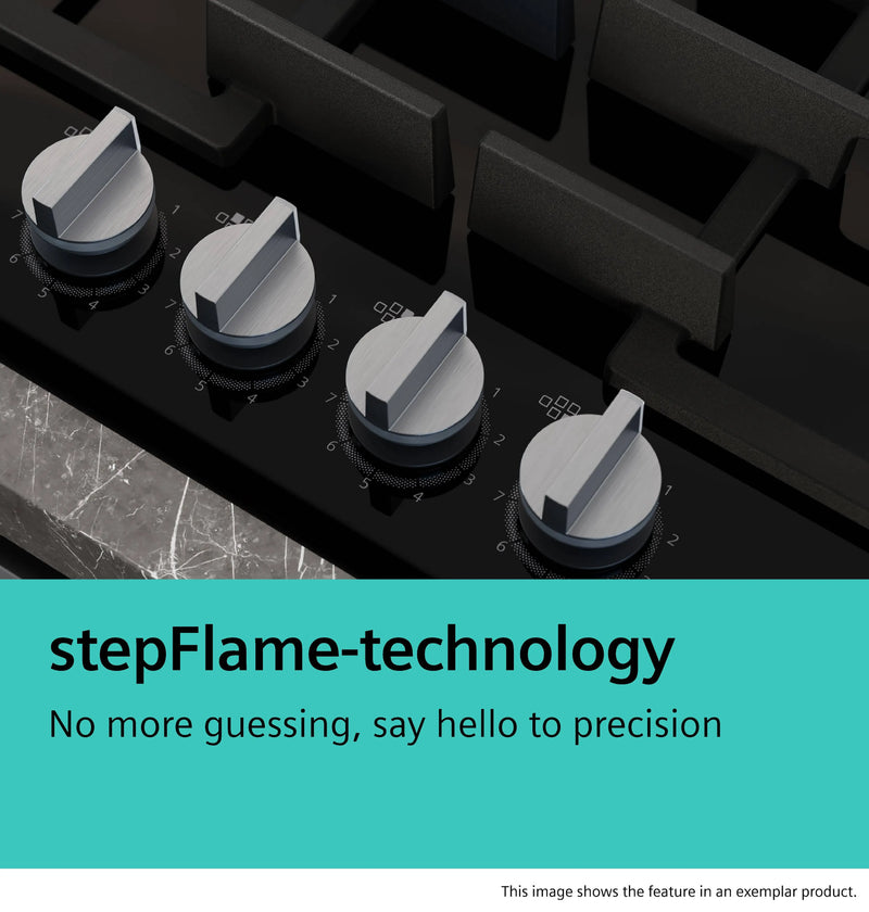 Siemens iQ500 Gas Hob 60 cm (EP6A6HI10I) – 4 Burners, stepFlame Technology, Black Tempered Glass-7