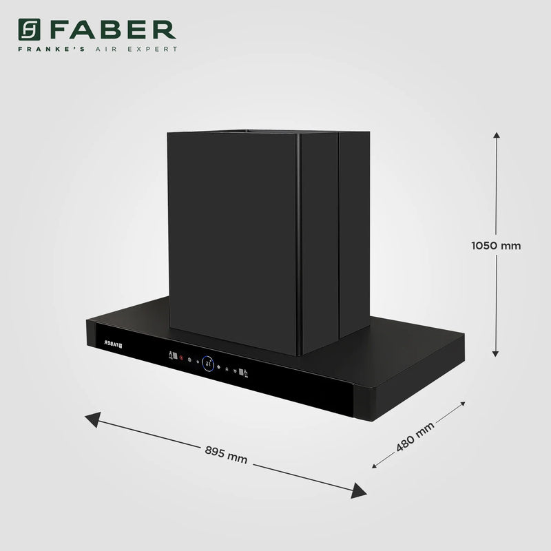 Faber Bloom FL BK 90 cm Island Chimney – 1500 m³/hr Powerful Suction, Touch & Gesture Control-9