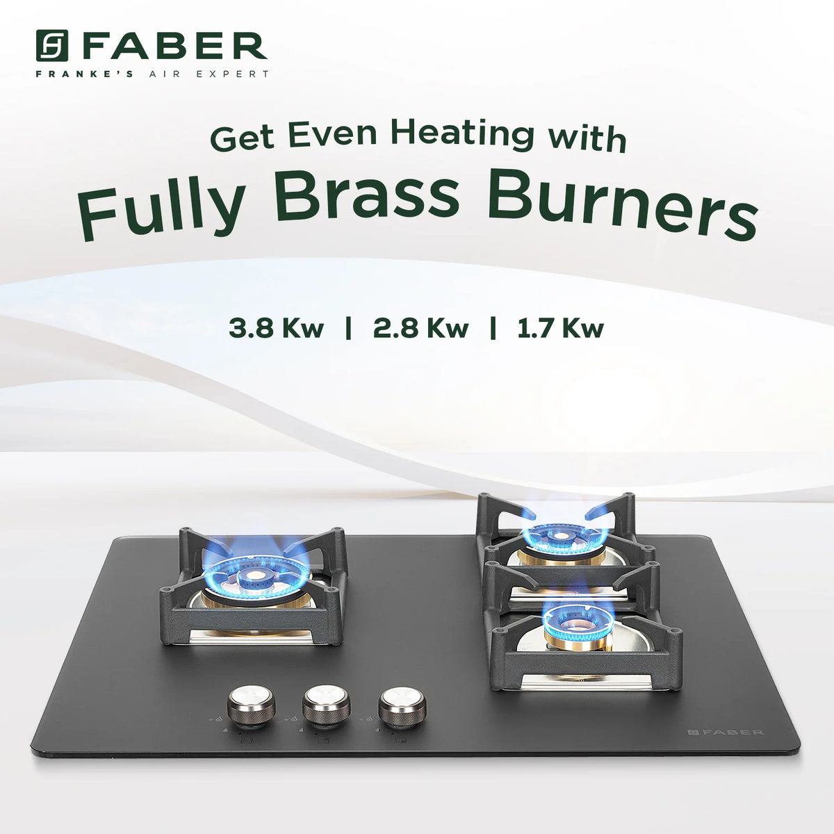 Faber Hob Bella HT 703 BR AI 70 cm Built-In Gas Hob – 3 Full Brass Burners, Auto Electric Ignition & Flame Failure Safety-9