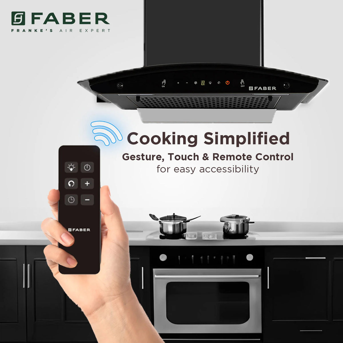 Faber Mystic BLDC FL HC BK  Wall-Mounted Chimney – 1500 m³/hr Suction, Heat Auto-Clean, Touch & Gesture Control-12