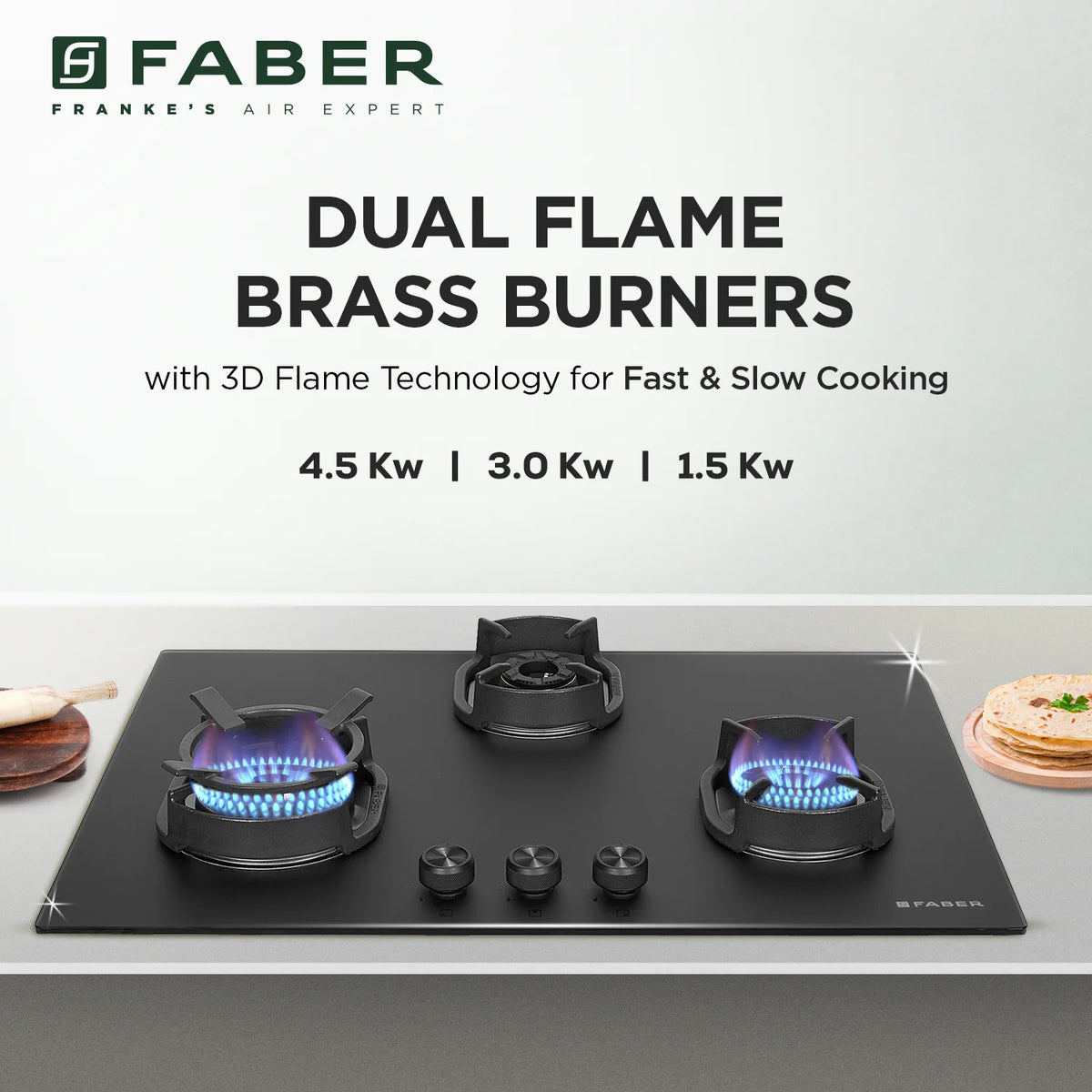 Faber Hob Della HD783 CI AI 75 cm Built-In Gas Hob – 3 Brass Burners, Auto-Electric Ignition & Flame Failure Safety-9