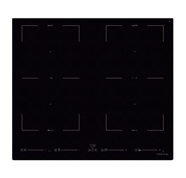 Carysil BIH-01 60cm Built-In Induction Hob – 4 Zones, 7200W Power, Touch Control, Child Lock, Timer, Black Glass Finish-1