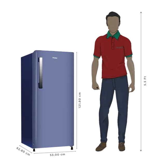 HRD-2112BRBA-N HAIER 190L 2 STAR DIRECT COOL SINGLE DOOR REFRIGERATOR – RADISH BLUE-3