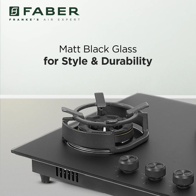 Faber Hob Della HD723 CI AI 72 cm Built‐In Gas Hob – 3 Brass Burners, Auto-Electric Ignition & Cast-Iron Pan Supports-11
