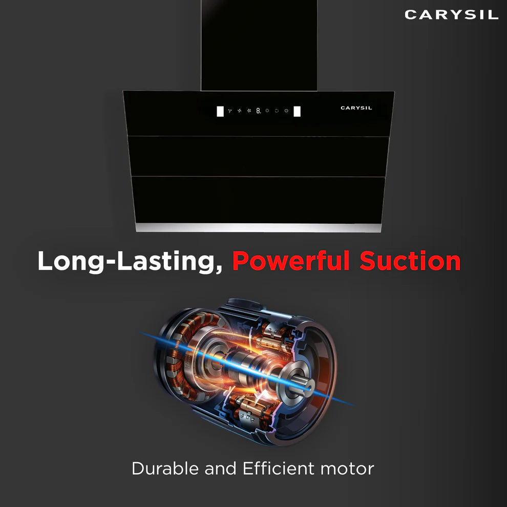 Carysil Ciaz BLDC  75 cm Vertical Chimney | 1350 m³/hr Suction | Filterless Auto-Clean Kitchen Chimney with Motion Sensor, Touch Control & 7-Year Motor Warranty-3