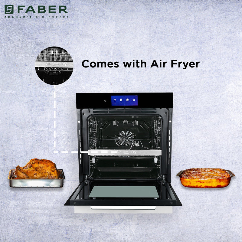 Faber FBIO 83L 18F TFT BK N Built-in Oven – 83L Black Glass, 18 Cooking Functions, TFT Touch Control, 3D Hot Air Circulation, Energy Efficient-6