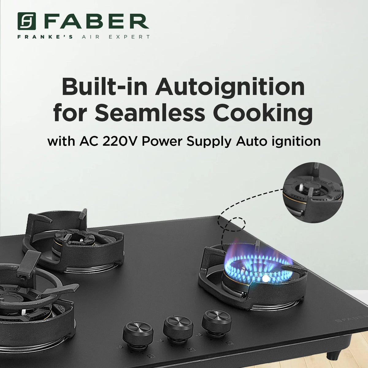 Faber Hob Della HD783 CI AI 75 cm Built-In Gas Hob – 3 Brass Burners, Auto-Electric Ignition & Flame Failure Safety-11