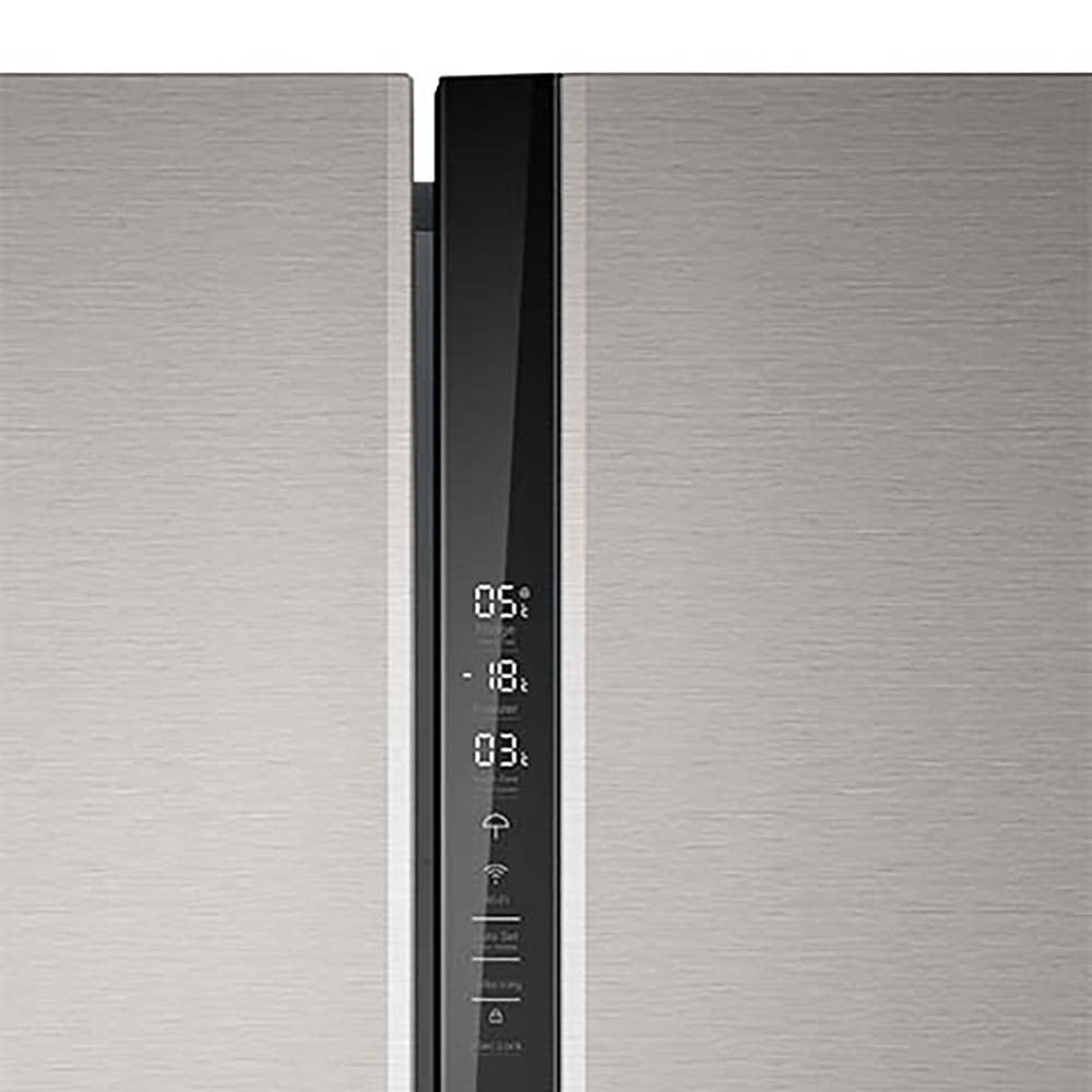 Haier 598L 3 Star Inox Steel 3 Door Smart Convertible Side-by-Side Refrigerator | HRT-683ISU1-6