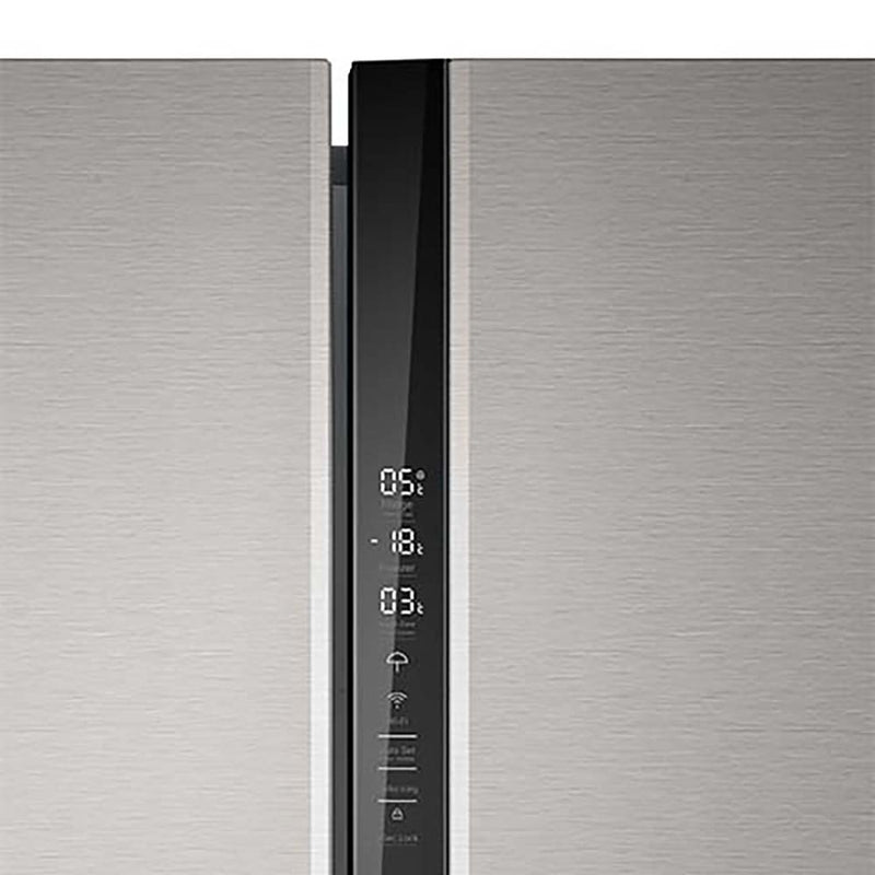 Haier 598L 3 Star Inox Steel 3 Door Smart Convertible Side-by-Side Refrigerator | HRT-683ISU1-6