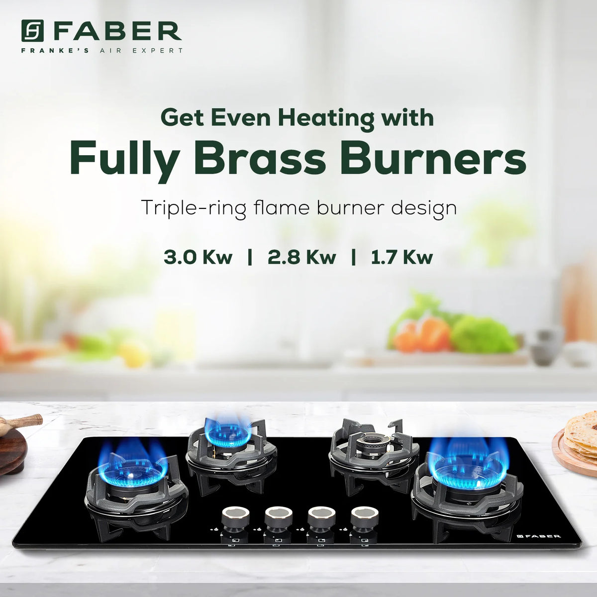 Faber Hob Experia HT904 ALU AI FFD 90cm 4 Burner Built-in Gas Hob-11