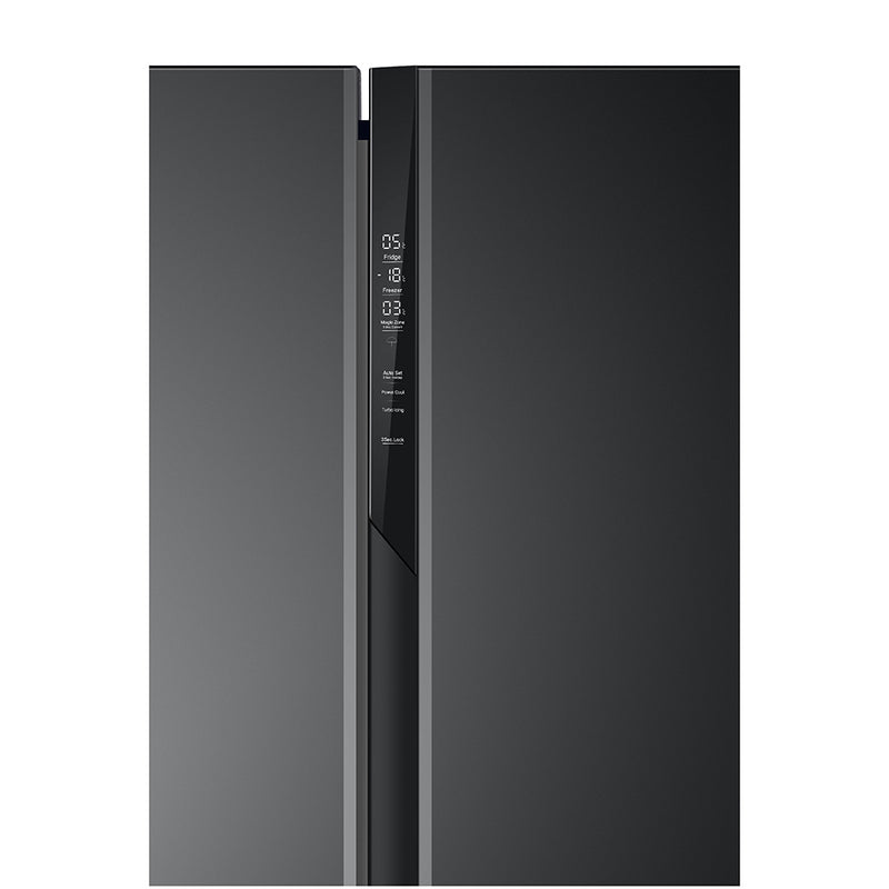 Haier 598L 3 Star Black Glass 3 Door Smart Convertible Side-by-Side Refrigerator | HRT-683KGU1-7