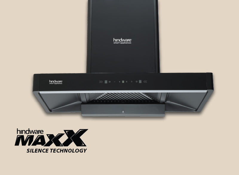 Hindware Optimus BLK Chimney | 90/60 cm | Motion Sensor & Touch Control, Filterless, Auto Clean, 1400 m³/h Suction, MaxX Silence Technology, Black-4