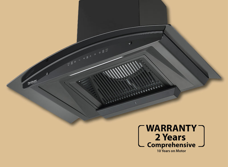 Hindware Zinnia BLK Autoclean Chimney | 90/75/60 cm | Motion Sensor & Touch Control, Filterless, Auto Clean, 1350 m³/h Suction, MaxX Silence Technology, Black-6