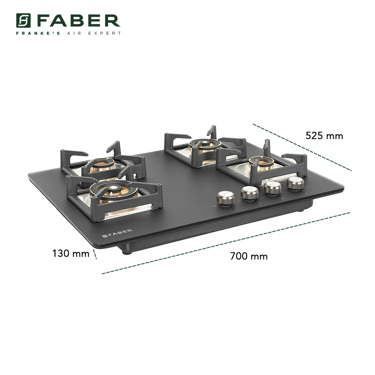 Faber Hob Bella HT 704 BR AI 70 cm Built-In Gas Hob – 4 Brass Burners, Auto Electric Ignition & Flame Failure Safety-12