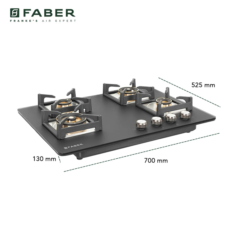 Faber Hob Bella HT 704 BR AI 70 cm Built-In Gas Hob – 4 Brass Burners, Auto Electric Ignition & Flame Failure Safety-12