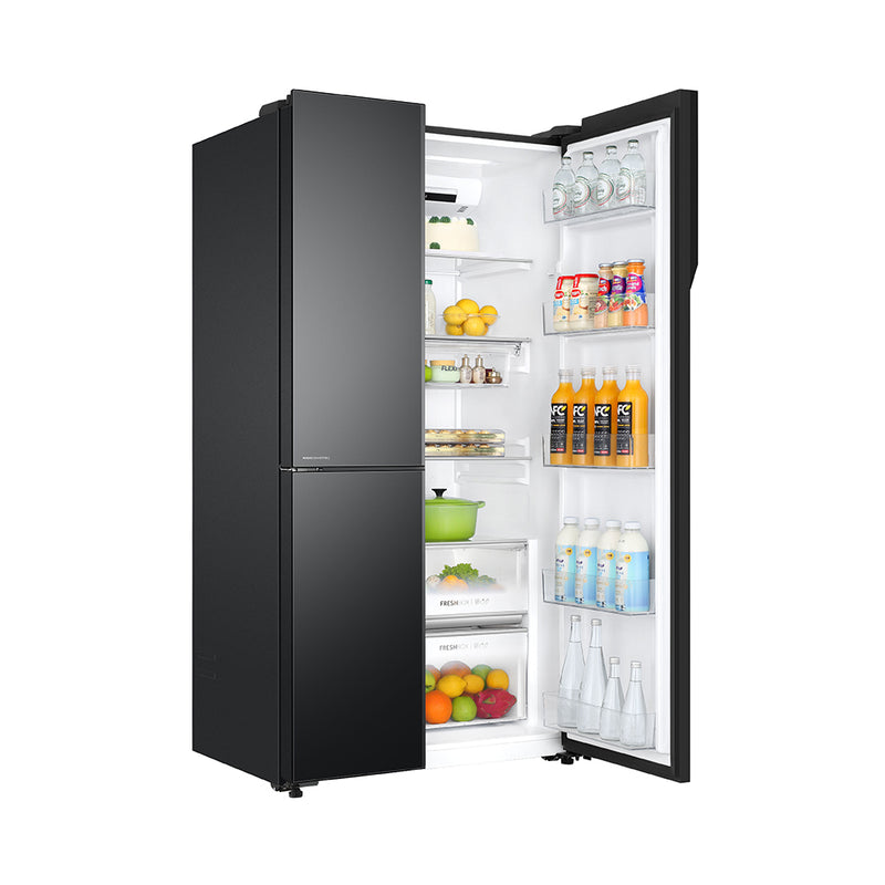 Haier 598L 3 Star Black Glass 3 Door Smart Convertible Side-by-Side Refrigerator | HRT-683KGU1-6