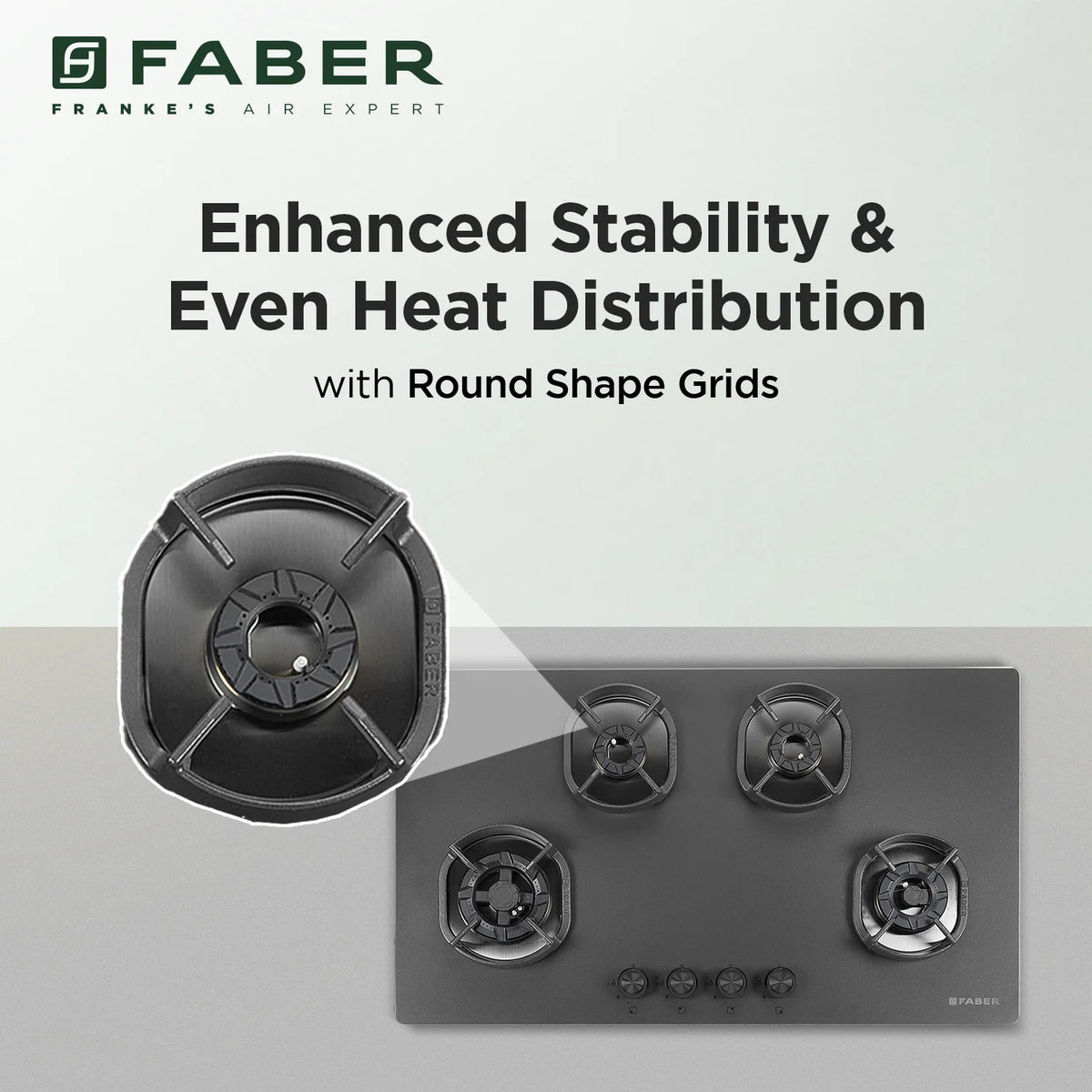 Faber Hob Della HD904 CI AI 90 cm Built-In Gas Hob – 4 Brass Burners, Auto-Electric Ignition & Flame Failure Safety-14