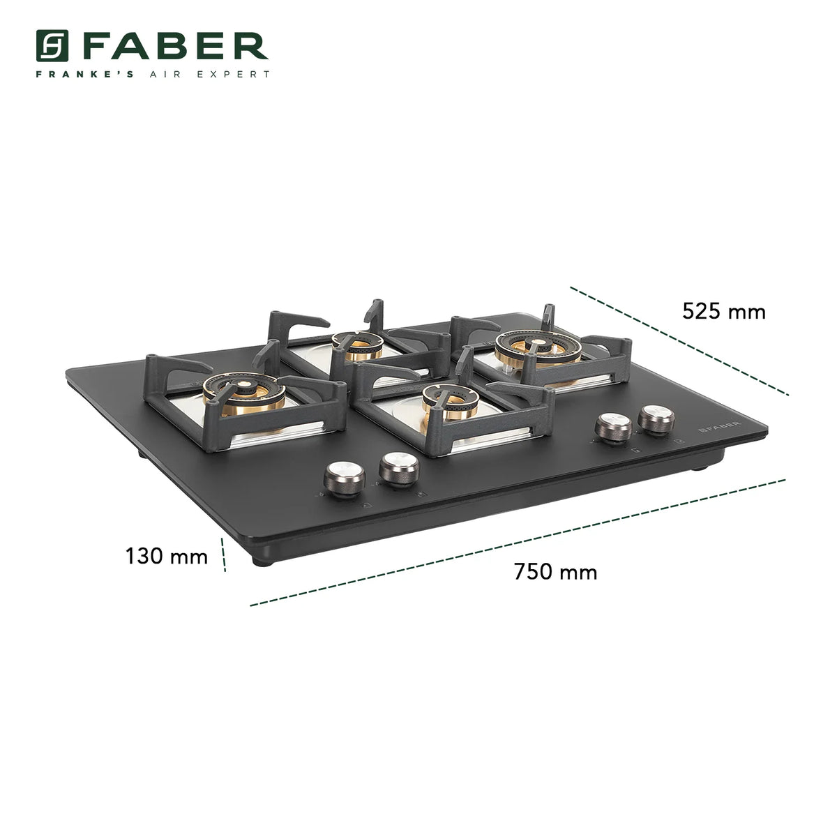 Faber Hob Bella HT 754 BR AI 75 cm Built-In Gas Hob – 4 Brass Burners, Auto Electric Ignition & Flame Failure Safety-10