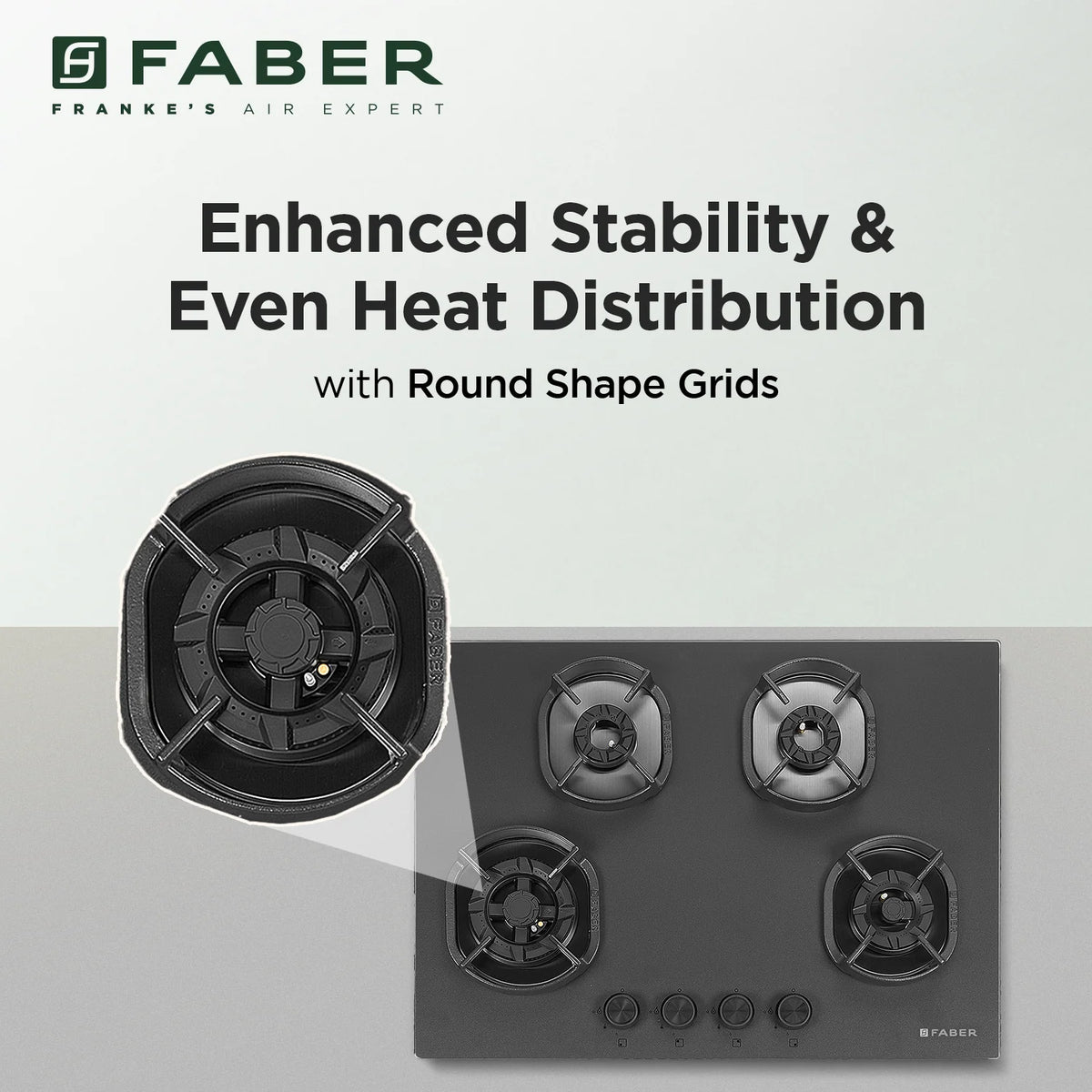 Faber Hob Della HD724 CI AI 72 cm Built-In Gas Hob – 4 Brass Burners, Auto-Electric Ignition & Cast-Iron Pan Supports-12