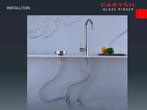 Carysil Glass Rinser – Automatic Cup & Bottle Washer for Kitchen Sink | 304 Stainless Steel | 5 Spray Holes | High Pressure Cleaning | Matt Black-9