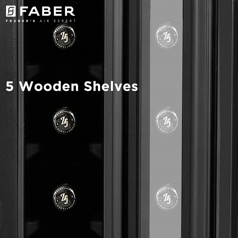 Faber FWC JCF 20 Wine Cooler – 7 Bottle Capacity, Single Zone Cooling, Touch LED Display, Wooden Shelves, Built-in / Freestanding-9
