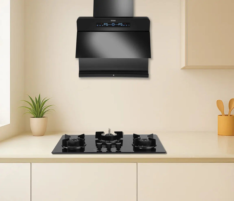 Hindware Florence Autoclean BLDC Chimney | 90/75/60 cm | Motion Sensor & Touch Control, Filterless, 1550 m³/h Suction, MaxX Silence Technology, Black-3