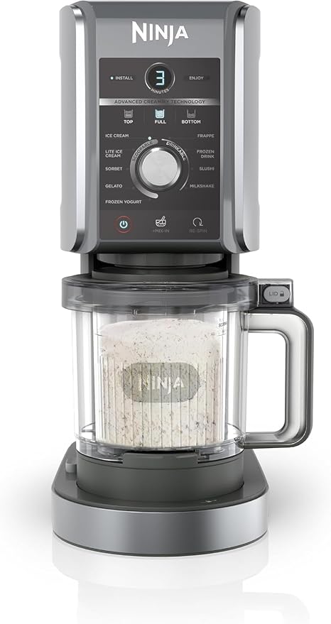 Ninja CREAMi Deluxe 10-in-1 Ice Cream & Frozen Drink Maker, 710ml, Silver – NC502EU