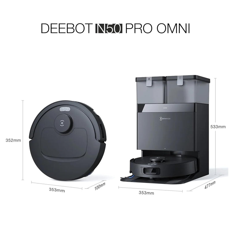 ECOVACS DEEBOT N50 Pro Omni 2-in-1 Robot Vacuum Cleaner & Mop (25000Pa Suction, OMNI Auto-Empty Station, ZeroTangle 3.0, OZMO Turbo 2.0, TrueMapping 2.0, 300 Min Runtime, App Control)-2
