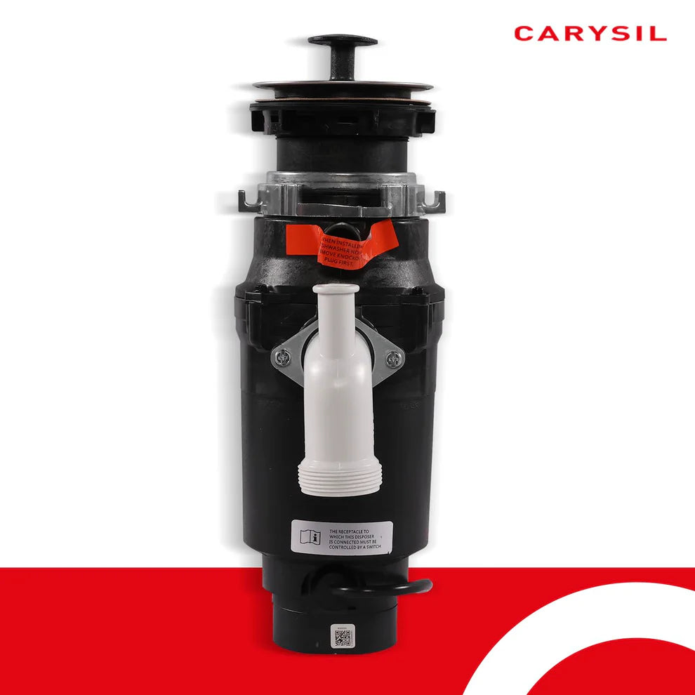 Carysil Food Waste Disposer 1/2 HP Standard – Kitchen Sink Garbage Disposal with 2500 RPM DC Motor | Low Noise | Stainless Steel Grinding | Ideal for 2–5 Members-2