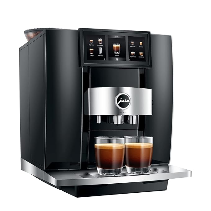 JURA GIGA 10 Diamond Black Automatic Coffee Machine (35 Specialities, Dual Grinders, Cold Brew, Panorama Touch Display, Smart Customisation)