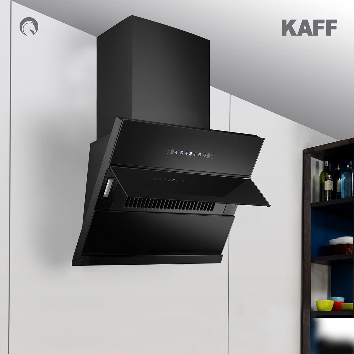 KAFF Nobelo LX DHC 60/75 cm Filterless Auto Clean Chimney with Gesture Control (Black Glass)-3